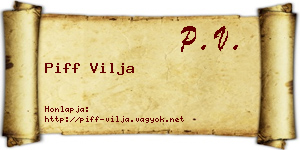 Piff Vilja névjegykártya